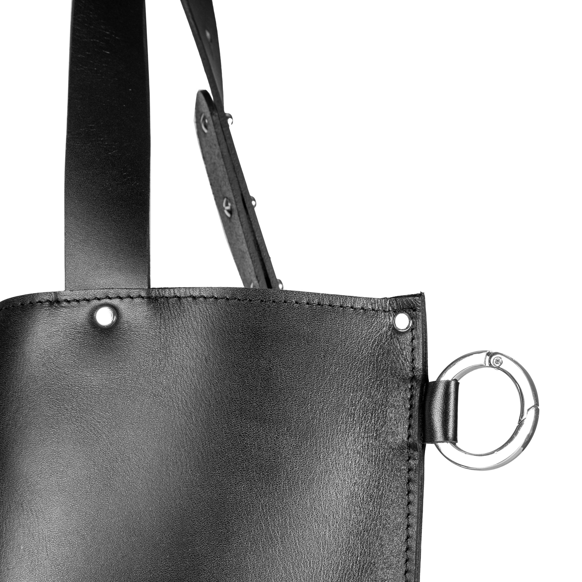Large Black Leather Adele Handbag