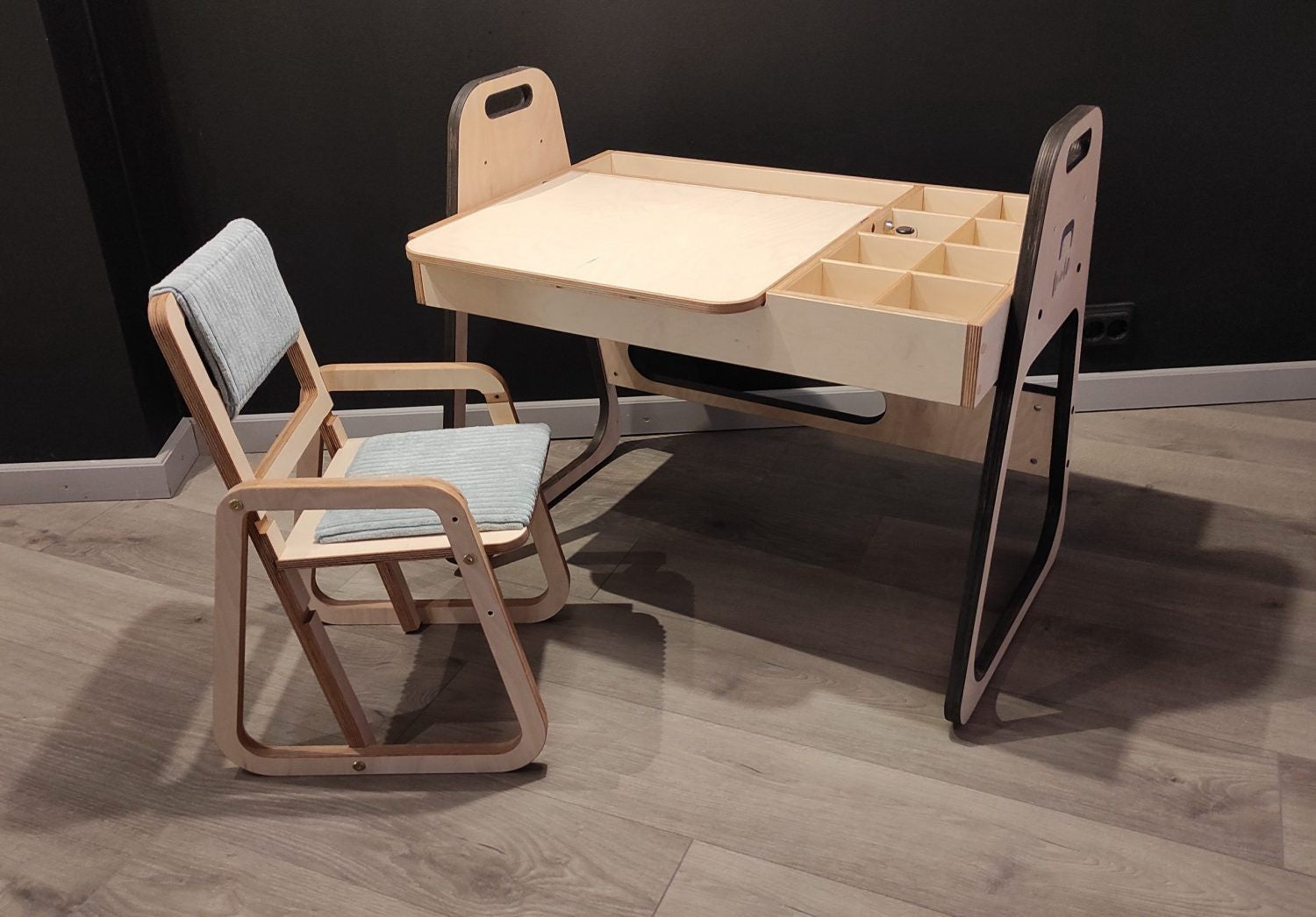 Adjustable Montessori Table and Chair Set Mint Green