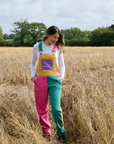 Adult Bright Patchwork Corduroy Dungarees