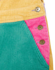Adult Bright Patchwork Corduroy Dungarees