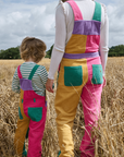 Adult Bright Patchwork Corduroy Dungarees