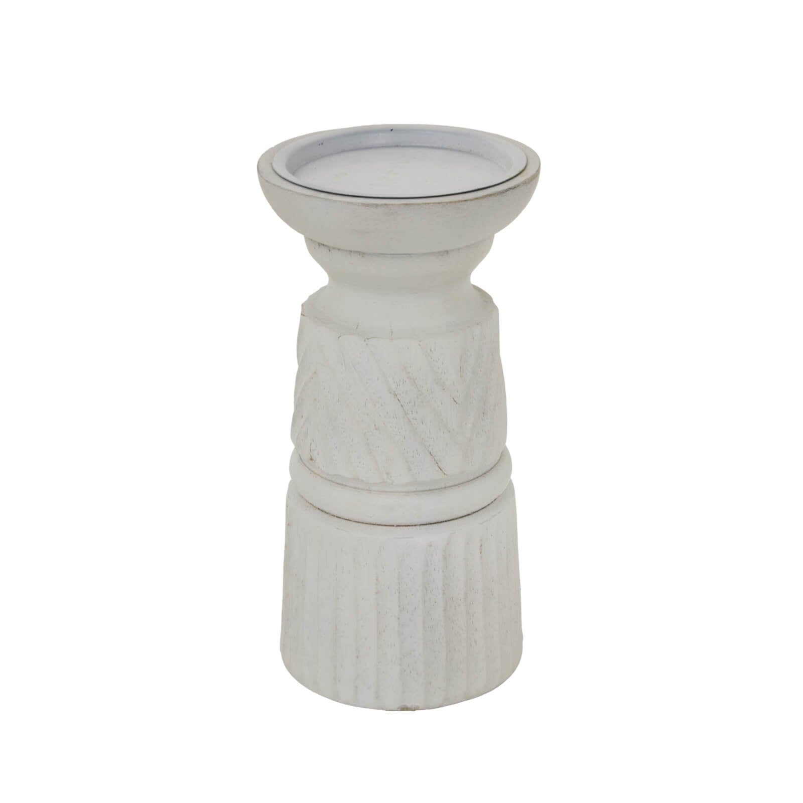 Hand Carved White Candle Holder