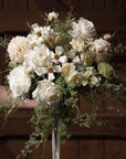 White Dahlia Faux Flower Stem for Home Display