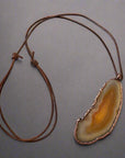 Red Agate Slice Necklace - Boho Pendant | Handmade by Blackbird & Sage