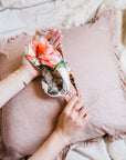 Silk eye mask with tropical floral print designs