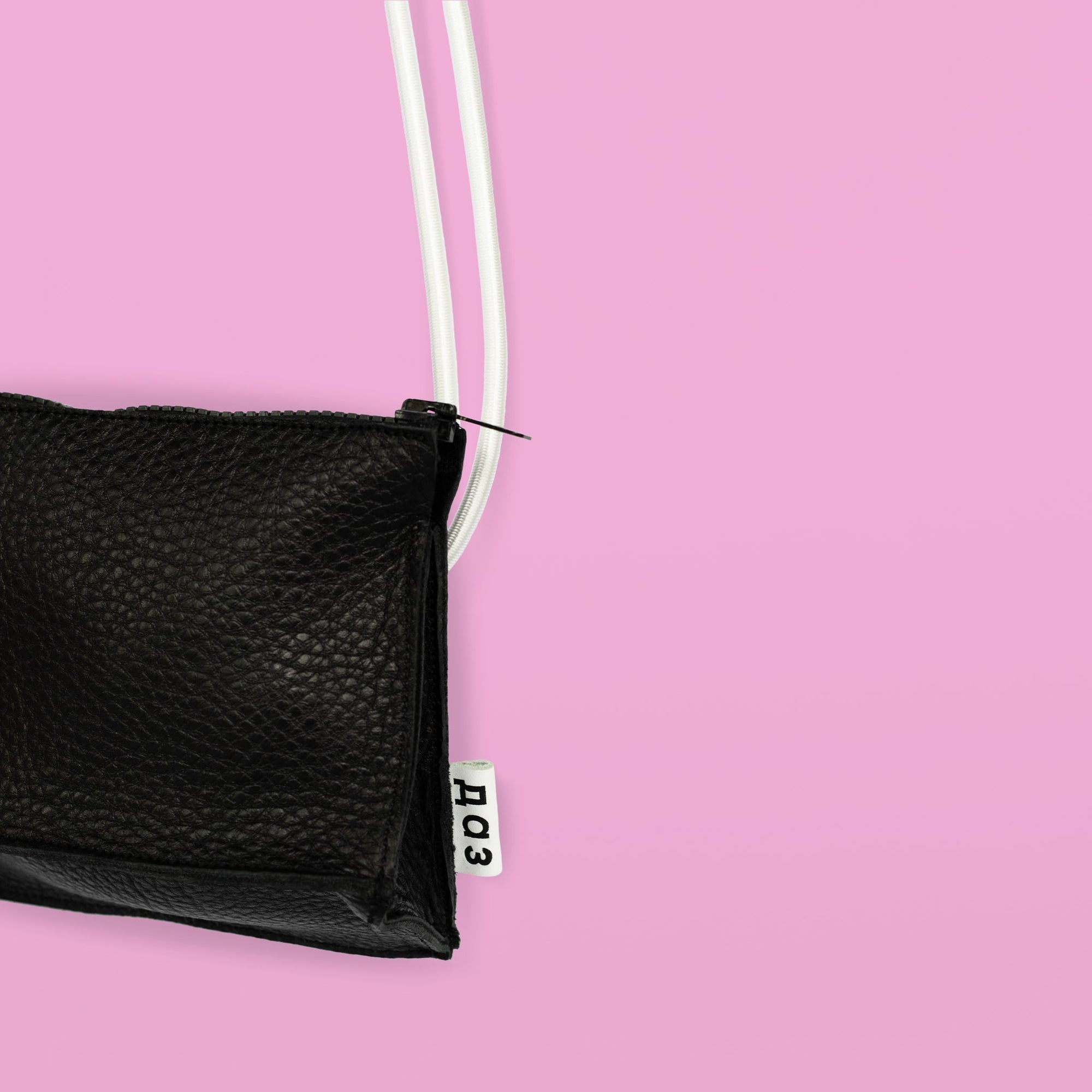 Handmade Black and White Leather Bum Bag