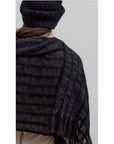 Plush Black Alpaca Beanie Hat