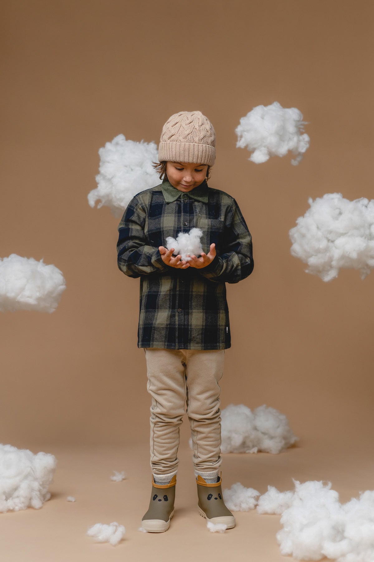 Kids Baby Alpaca Cable Hat Wheat