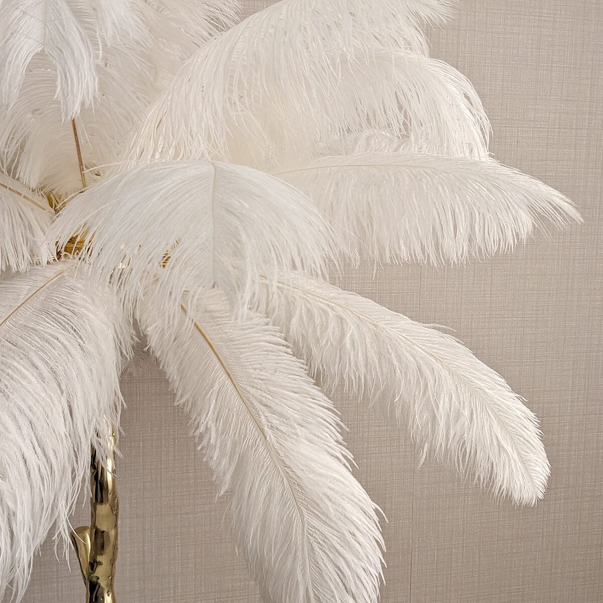 Angelina Premium Cream &amp; Gold Feather Table Lamp