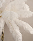 Angelina Premium Cream & Gold Feather Table Lamp