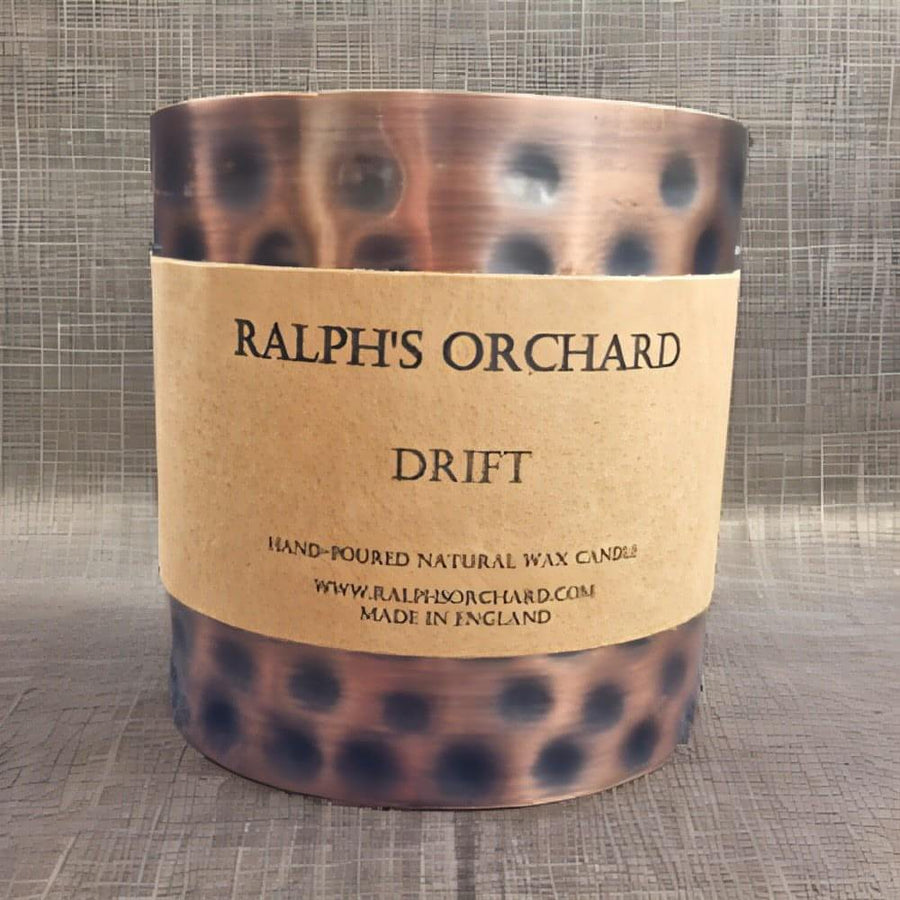 Antique tin scented candles, luxury hand-poured soy candles, vintage style home decor, premium cruelty-free fragrances, best-selling English candles by Ralph's Orchard at brixbailey.com