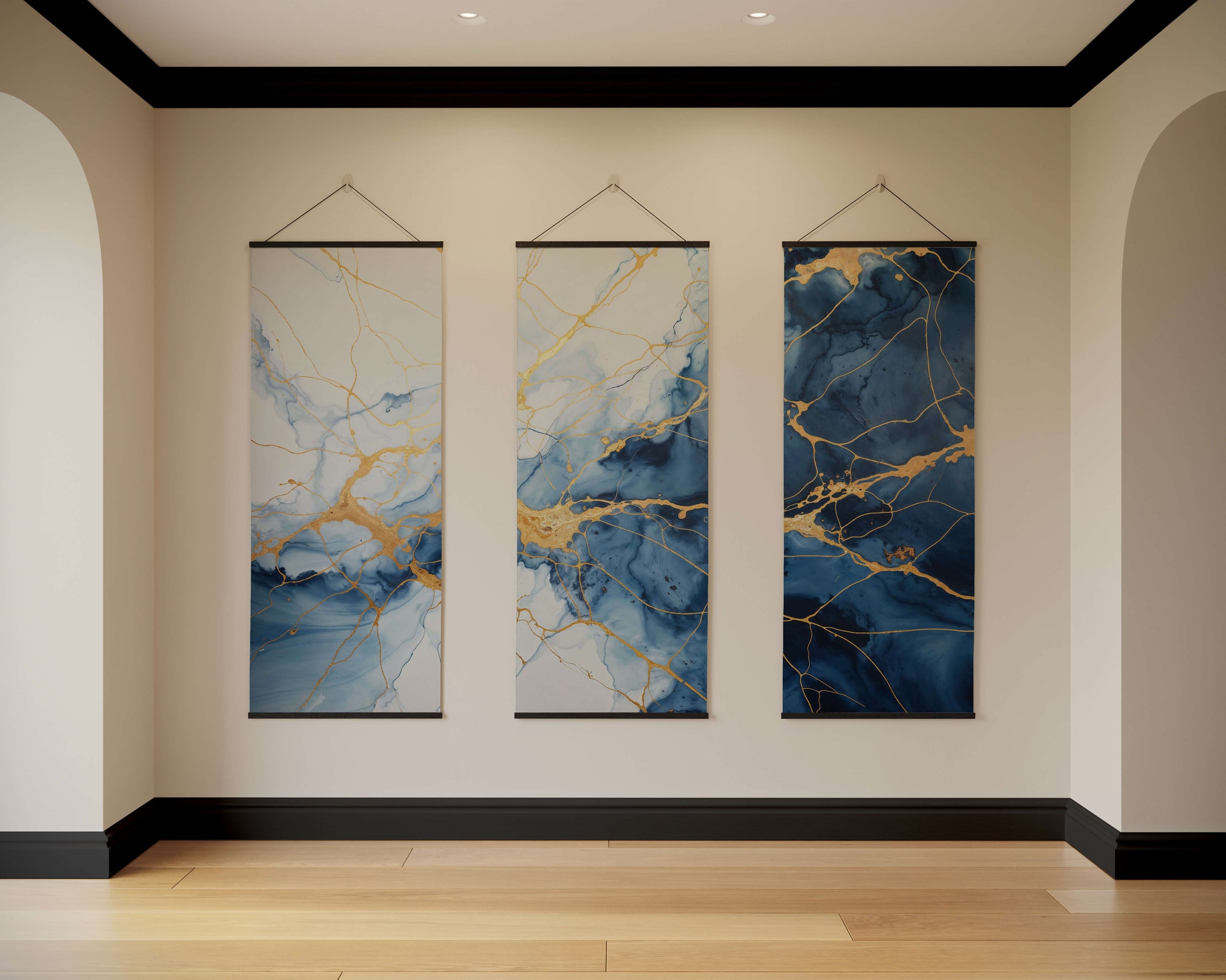 Blue Kintsugi Tapestry