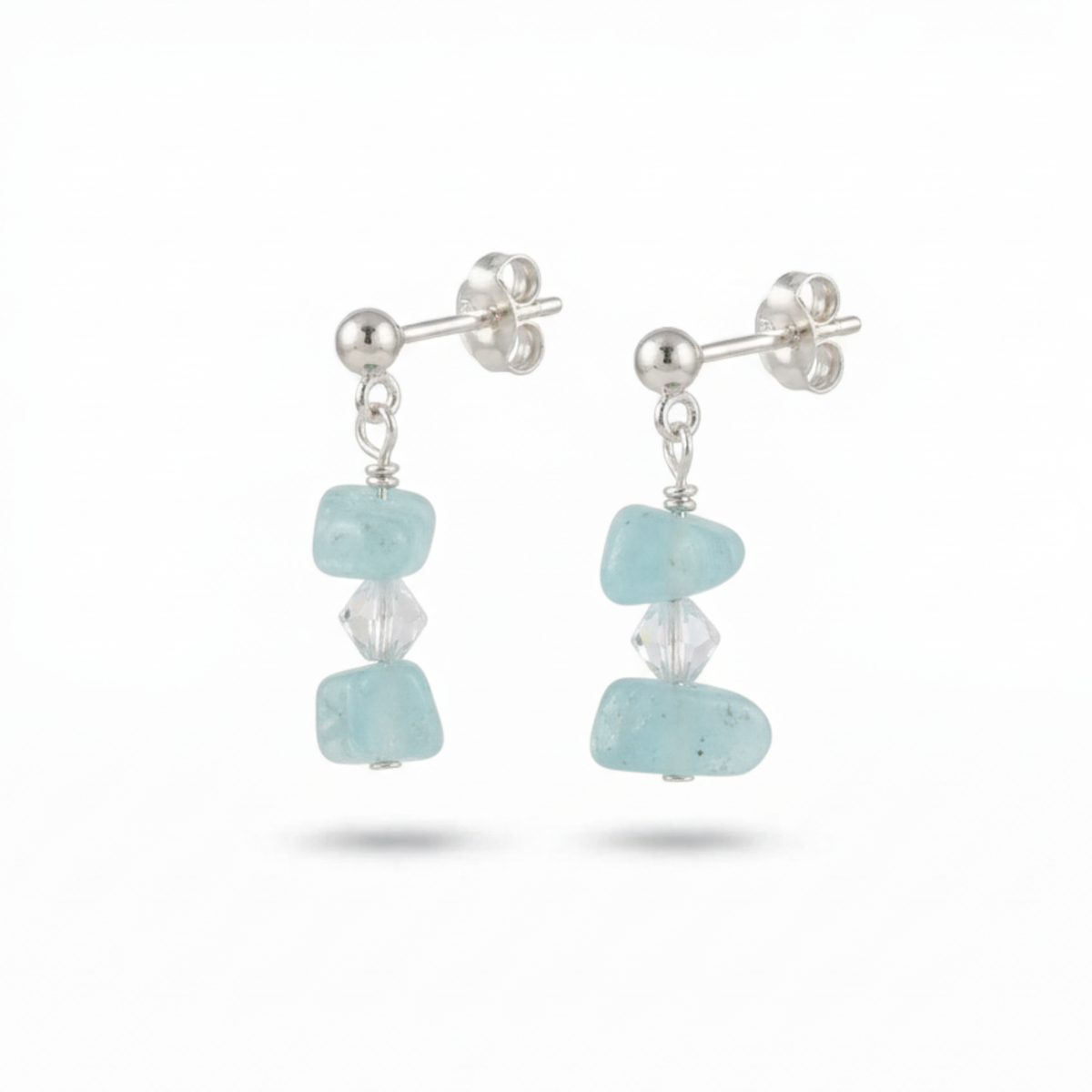 Aquamarine Gemstone Earrings | Serenity &amp; Strength