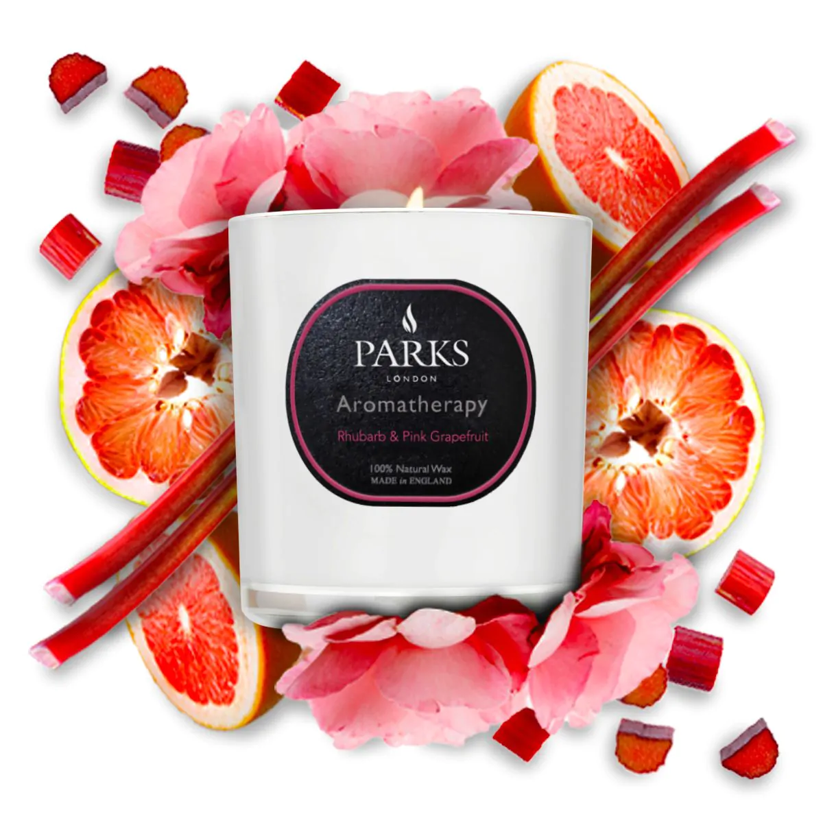 RHUBARB &amp; PINK GRAPEFRUIT CANDLE 220G