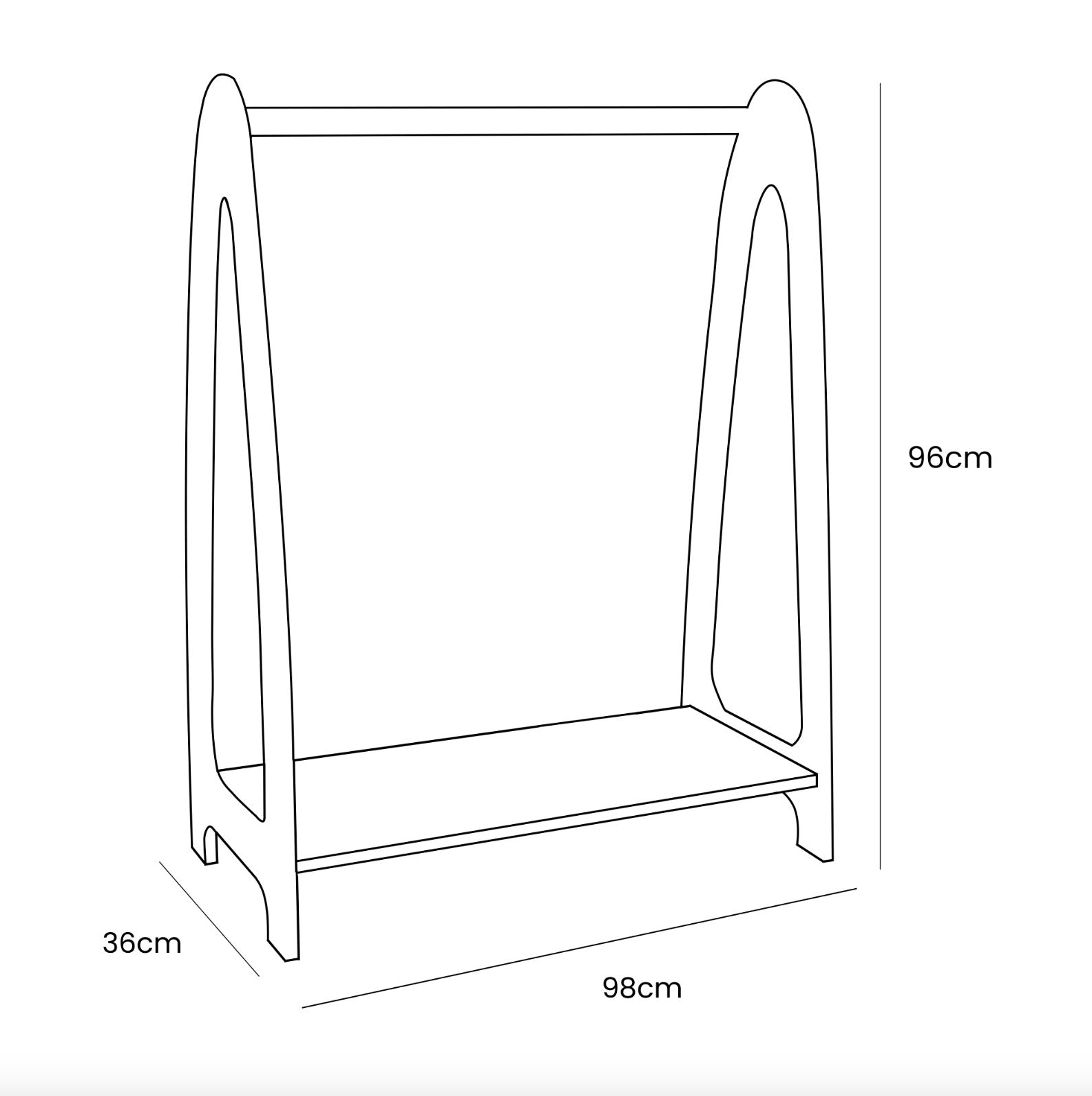 Large Arched Wooden Clothing Rack for Children