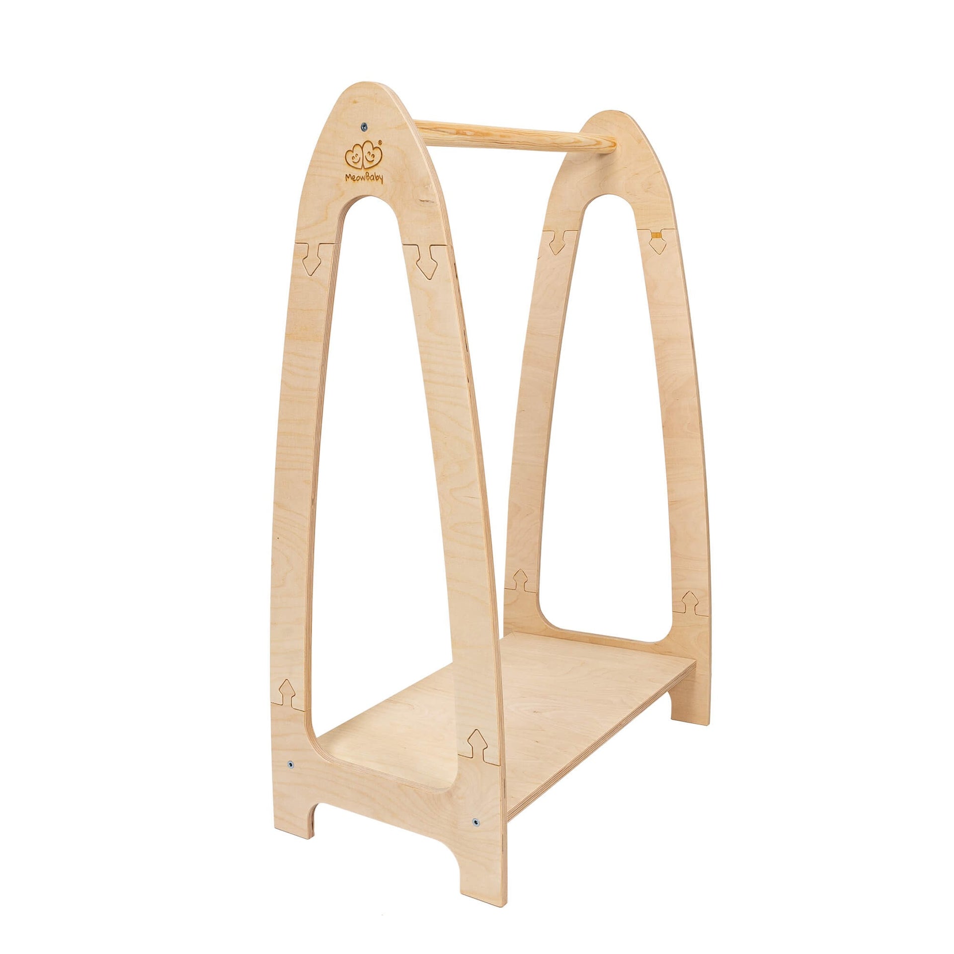 Arched Clothing Rack For Children - Small Natural Wood