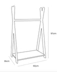 Natural Wood Tipi Clothing Rack for Children
