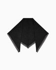 Felted Wool Triangle Scarf with lace in black