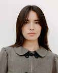 The Camille Rounded Collar Wool Overshirt in mocha