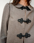 The Camille Rounded Collar Wool Overshirt in mocha