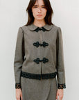The Camille Rounded Collar Wool Overshirt in mocha