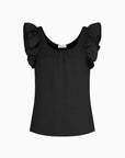 The Jeanne Ruffled Top in black
