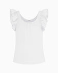 The Jeanne Ruffled Top in white
