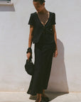 The Laurene Tie Blouse in black
