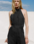 The Sofia Halterneck Jumpsuit in black
