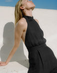 The Sofia Halterneck Jumpsuit in black