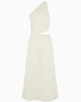 The Ava Asymmetric Maxi Dress in off-white