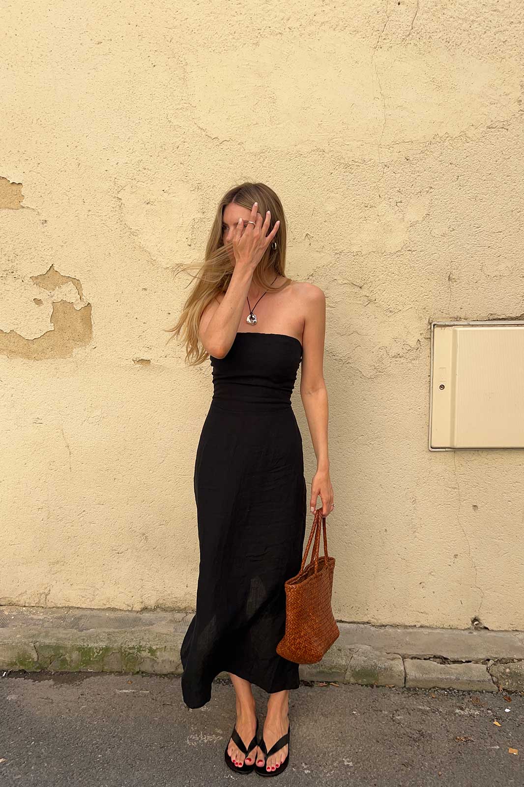 The Frances Bandeau Dress in black