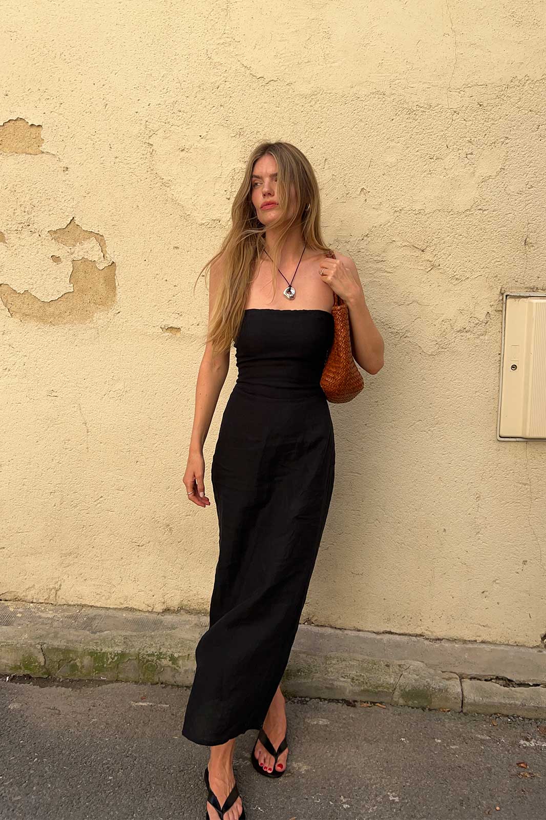 The Frances Bandeau Dress in black