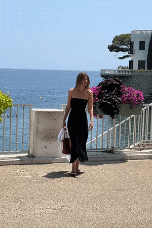 The Frances Bandeau Dress in black