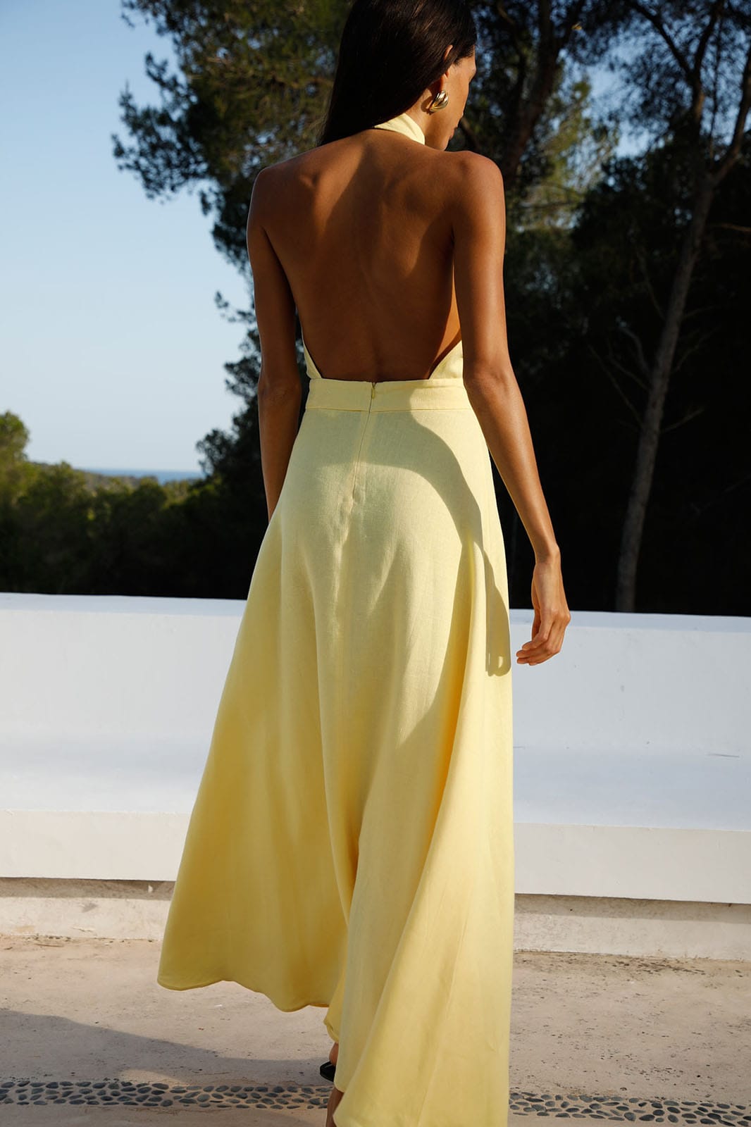 The Isi Halterneck Dress in yellow