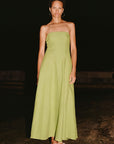 The Chiara Maxi Bandeau Dress in apple green