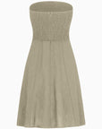 The Chiara Mini Bandeau Dress in oatmeal