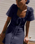 The Clementine Mini Dress in navy blue