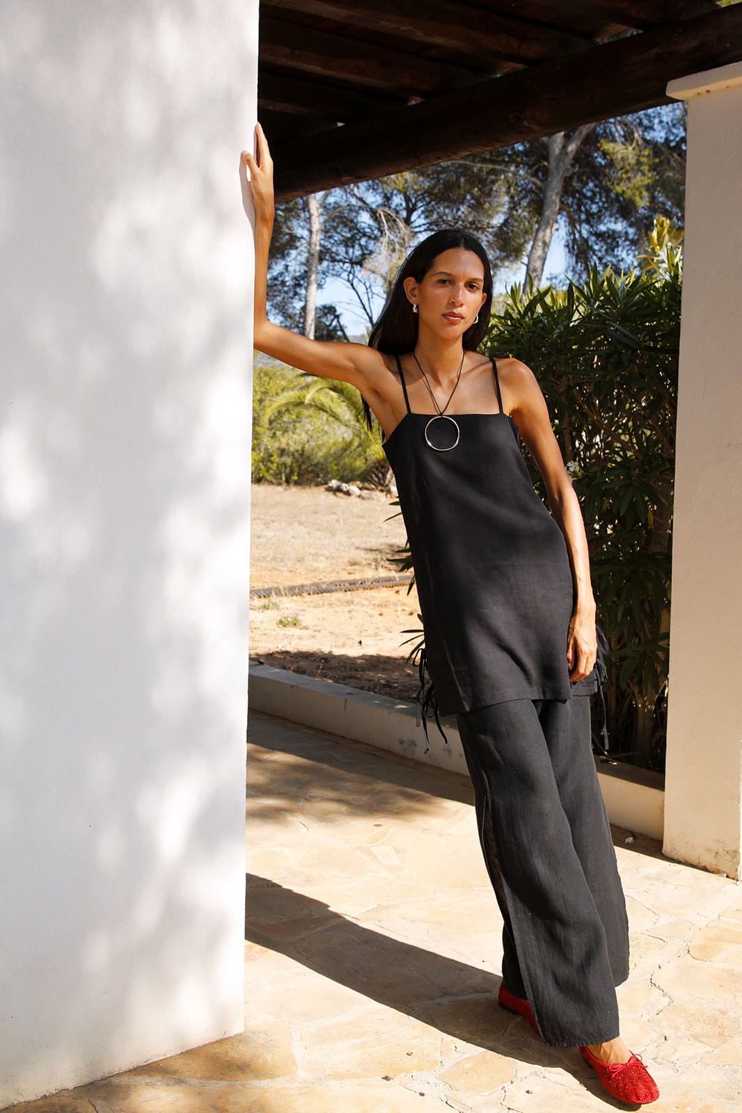 The Livia Tunic Top in black