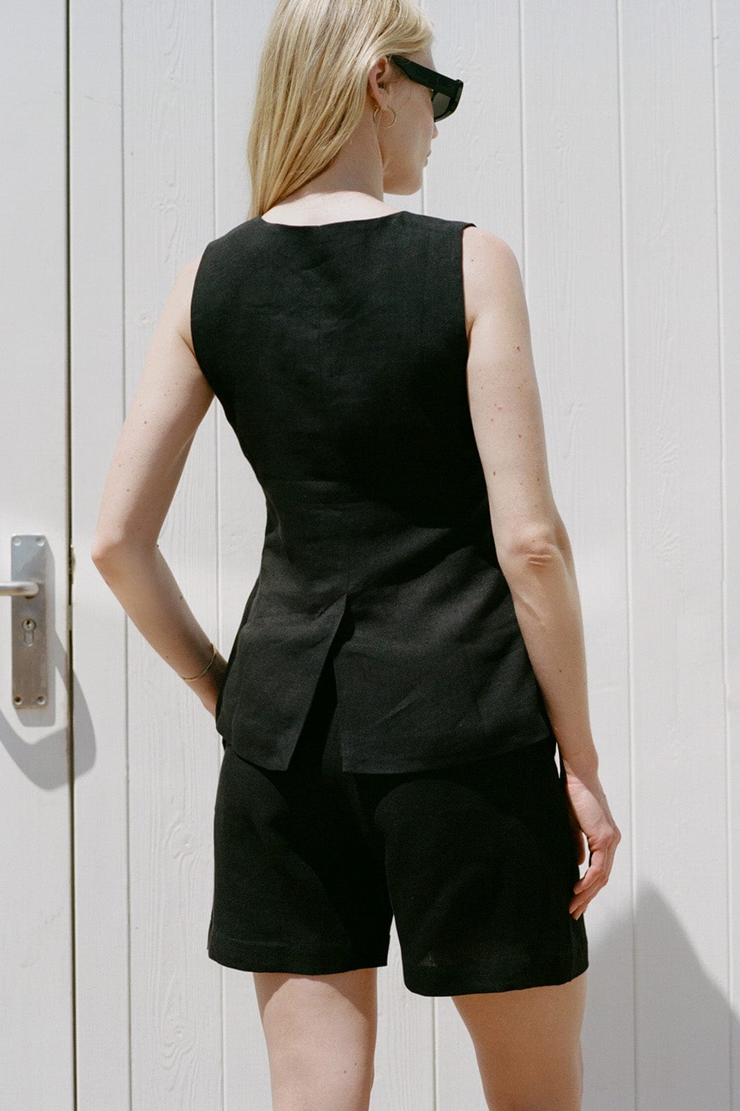 The Sienna Pleated Shorts in black
