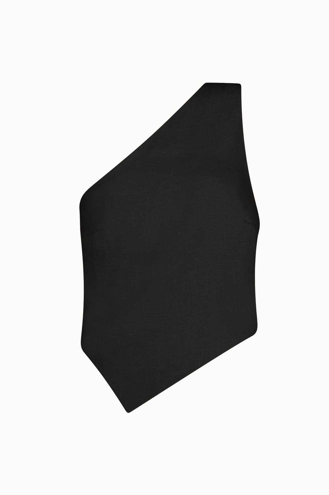 The Ava Asymmetric One-Shoulder Top in black