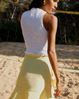 The Aya Smocked Tank Top in white