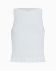 The Aya Smocked Tank Top in white