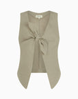The Lucia Tie Vest in oatmeal