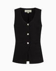 The Rosalie Buttoned Vest in black