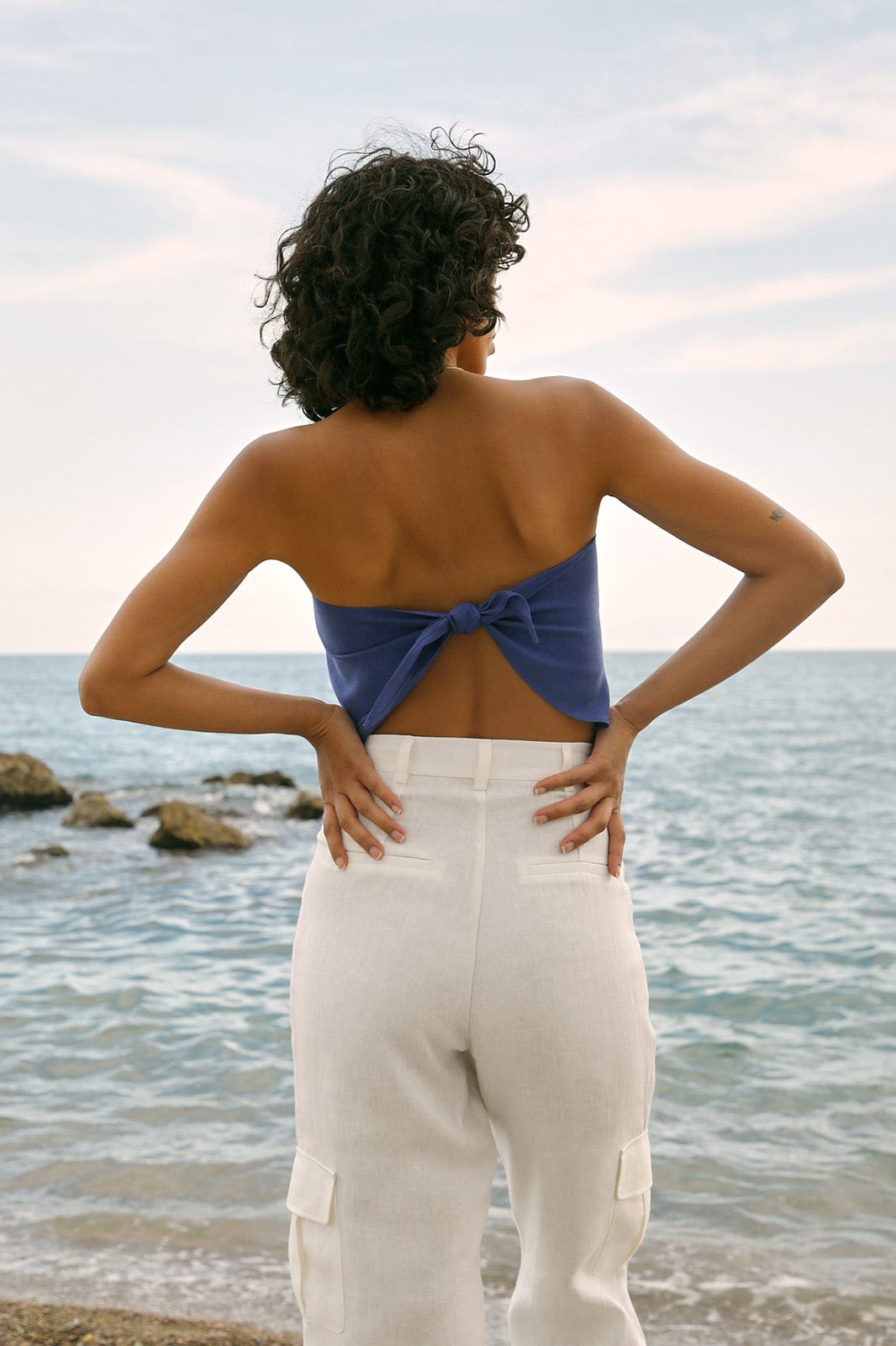 The Ida Scarf Top in klein blue