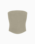 The Pippa Cropped Bandeau Bustier Top in oatmeal