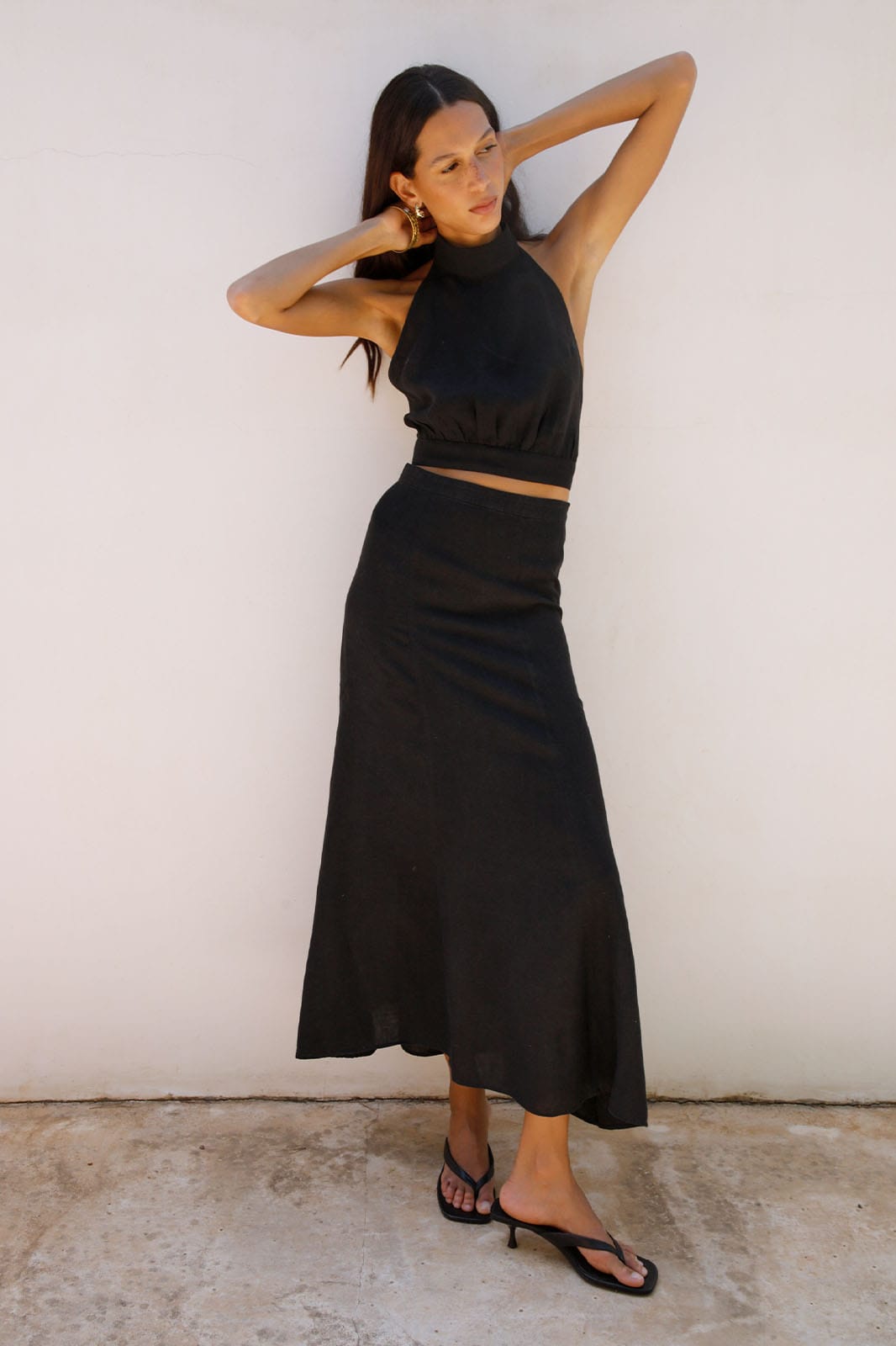 The Ronja Halterneck Top in black