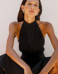 The Ronja Halterneck Top in black