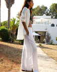 The Giulia Drawstring Trousers in off-white